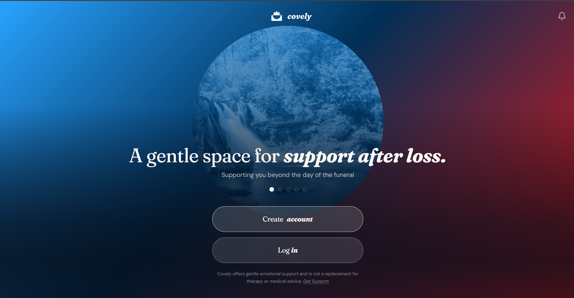 Covely Support family app displayed on a larger screen